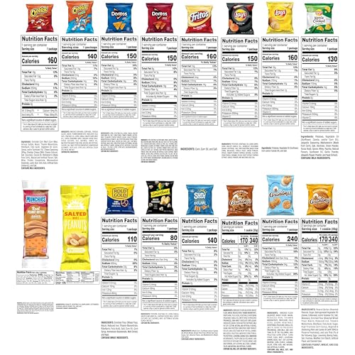 Frito-Lay Ultimate Classic Snacks Package, Variety Assortment of Chips, Cookies, Crackers, & Nuts, 0.56 ounces, (Pack of 40) (Packaging May Vary)