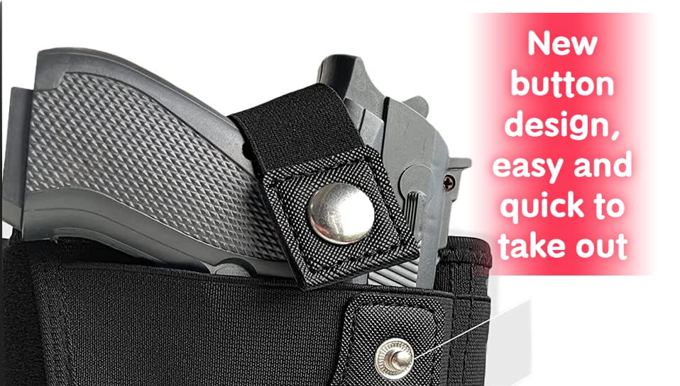 Quick Draw Shoulder Holster - Belly Band Holster for Everyday Comfortable Concealed Carry for Small, Compact and Other Similar Gear, Right Handed, Black 39"