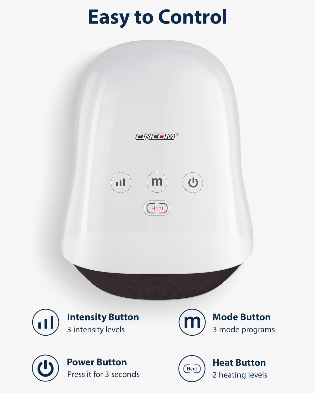 CINCOM Hand Massager - Cordless Hand Massager with Heat and Compression for Arthritis and Carpal Tunnel