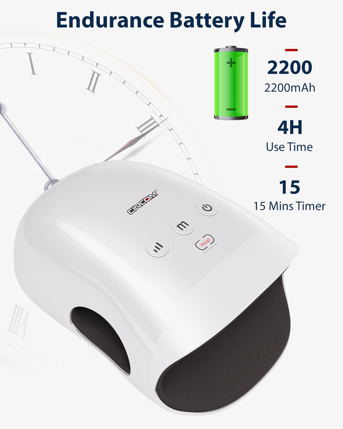 CINCOM Hand Massager - Cordless Hand Massager with Heat and Compression for Arthritis and Carpal Tunnel