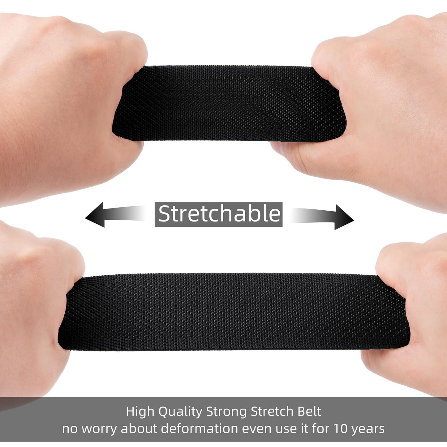 HASHIJI Auto Lock Ratchet Belt for Men | Elegant Dressing Belt Buckle | 1.5" Wide Elastic Nylon Tactical Belts Thicker | Black color 2X-Large for Waist 36"-40"