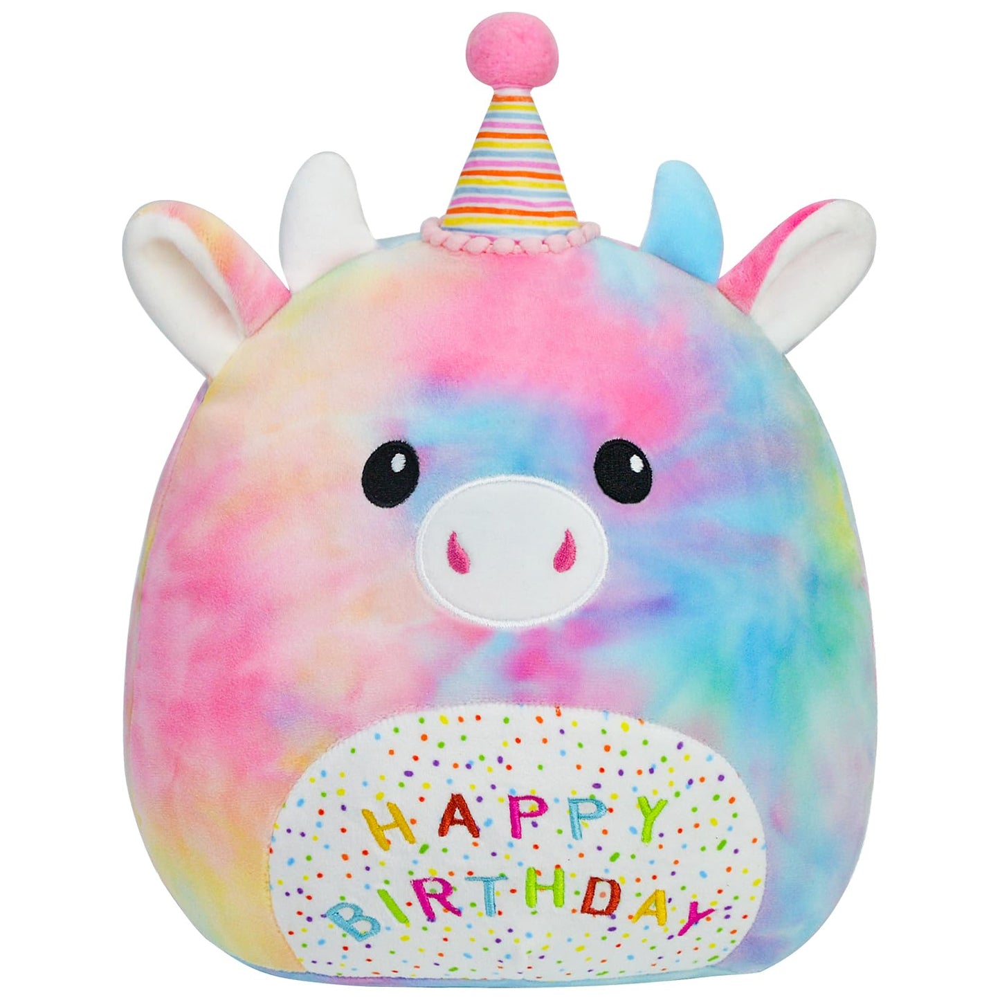 AWNOGKUE Cow Stuffed Animal Cow Plush Toys 14 Inch Soft Unicorn Plushies Pillow Cute Rainbow Plushies Room Decoration Birthday Gifts for Kids Toddlers Girls and Boys