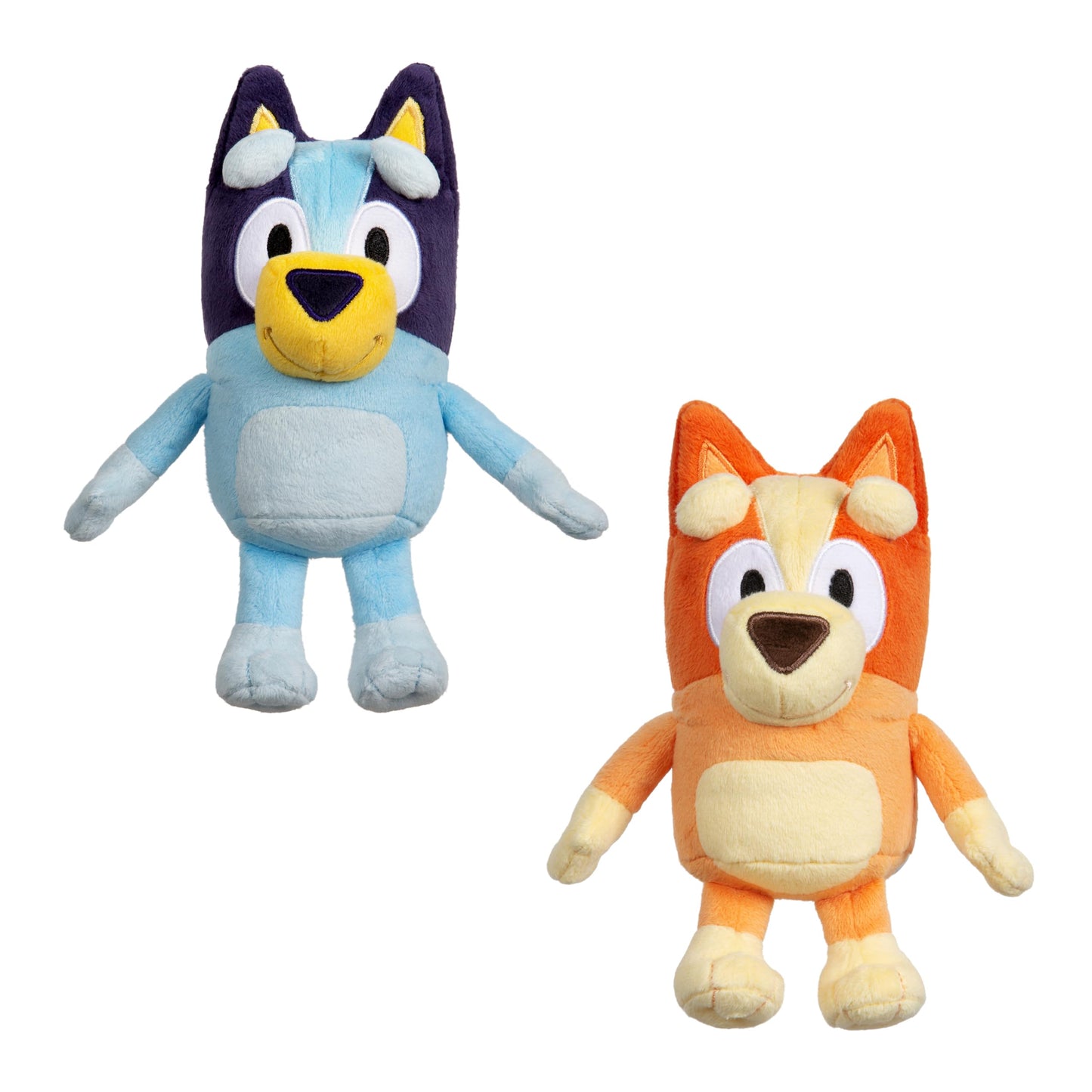 Bingo & Bluey Plush Toys Bundle – Exclusive 2-Pack Soft Toys, Deluxe Fabric, Embroidered Detail, Plush Characters for Show Time or Story Time