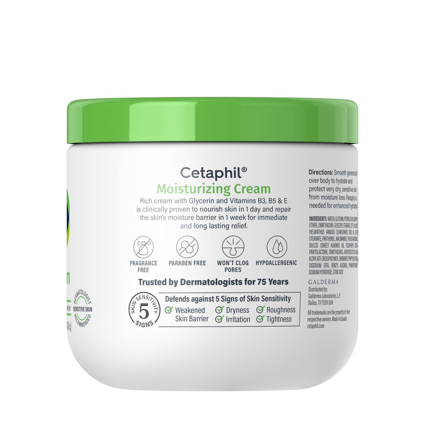 Cetaphil Face & Body Moisturizer, Hydrating Moisturizing Cream for Dry to Very Dry, Sensitive Skin, NEW 16 oz 2 Pack, Fragrance Free, Non-Comedogenic, Non-Greasy