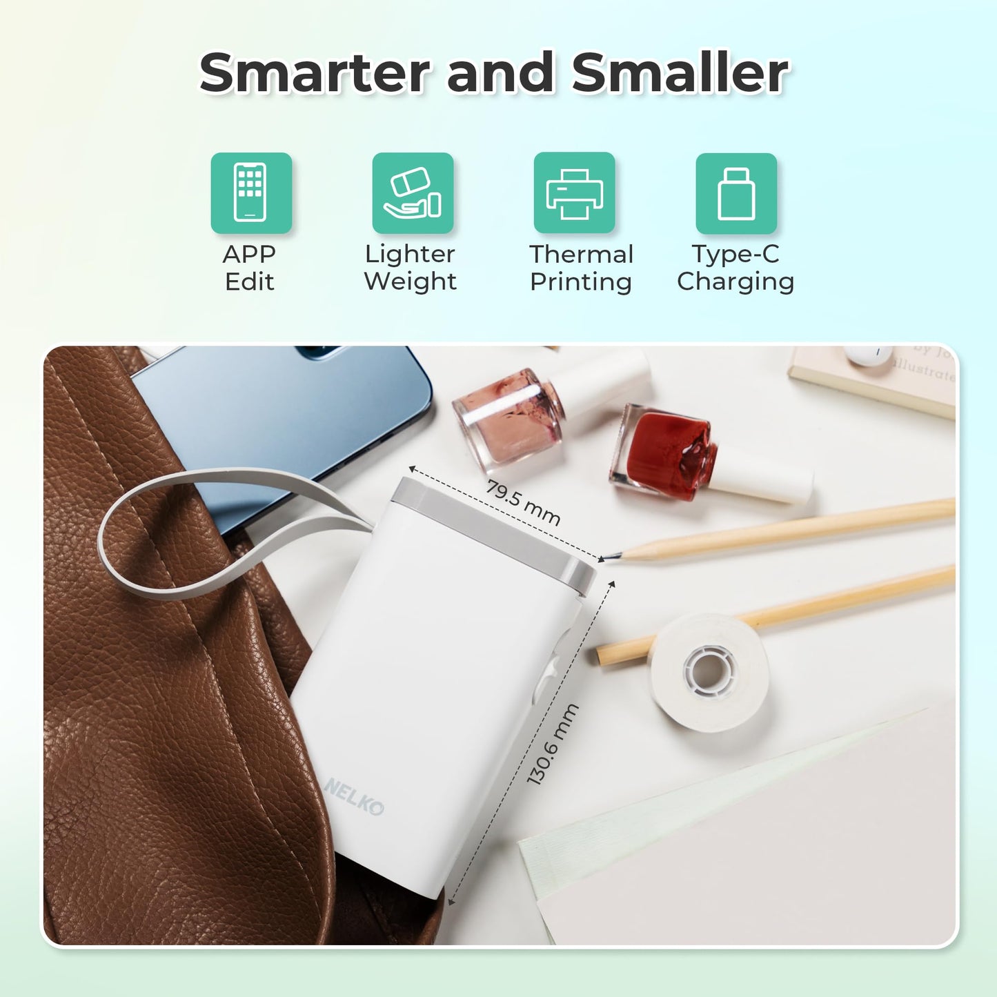 Nelko Label Maker Machine with Tape, P21 Bluetooth Label Printer, Wireless Mini Label Makers with Multiple Templates for School Office Home, White