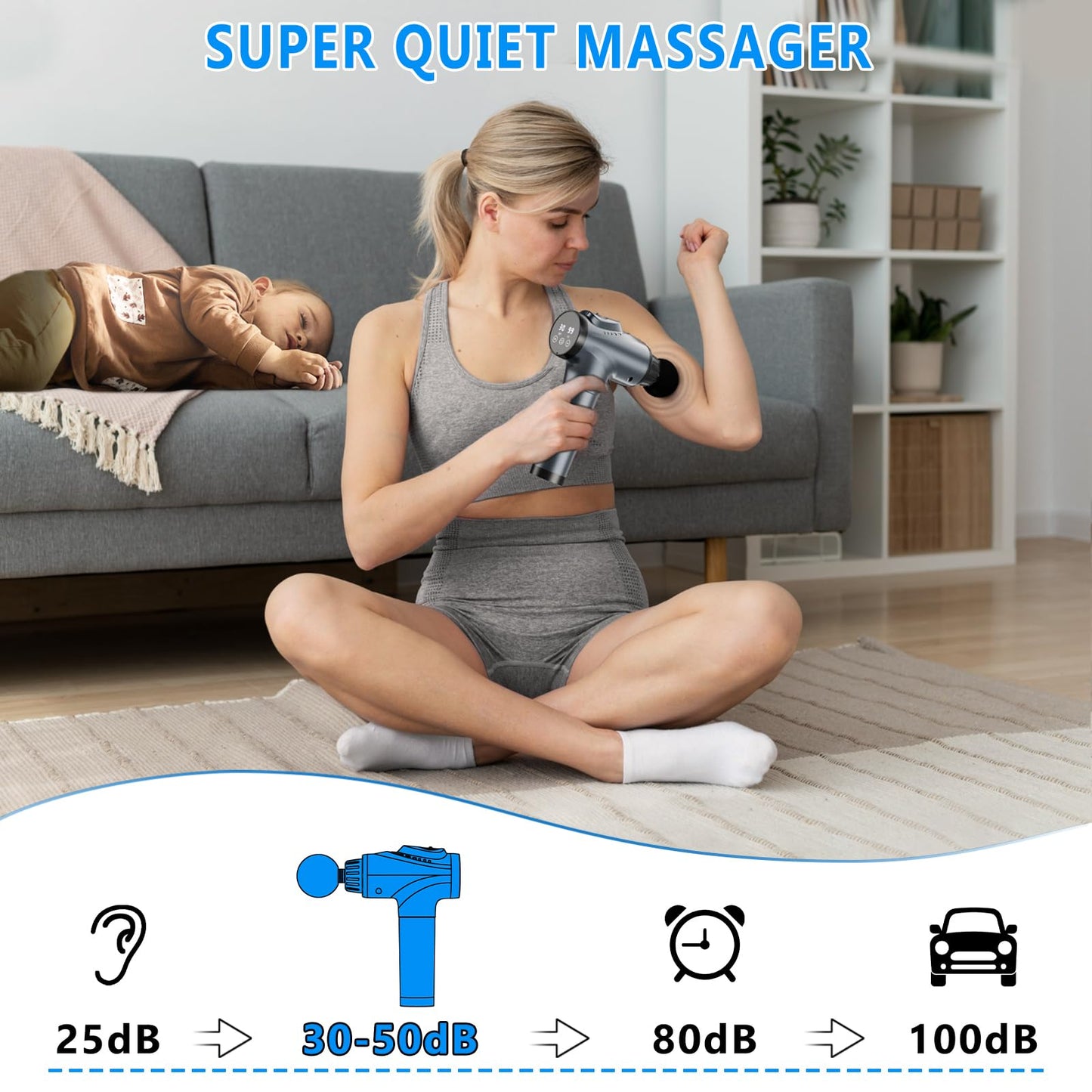 APHERMA Massage Gun, Muscle Massage Gun for Athletes Handheld Electric Deep Tissue Back Massager, Percussion Massage Device for Pain Relief with 30 Speed Levels 9 Heads