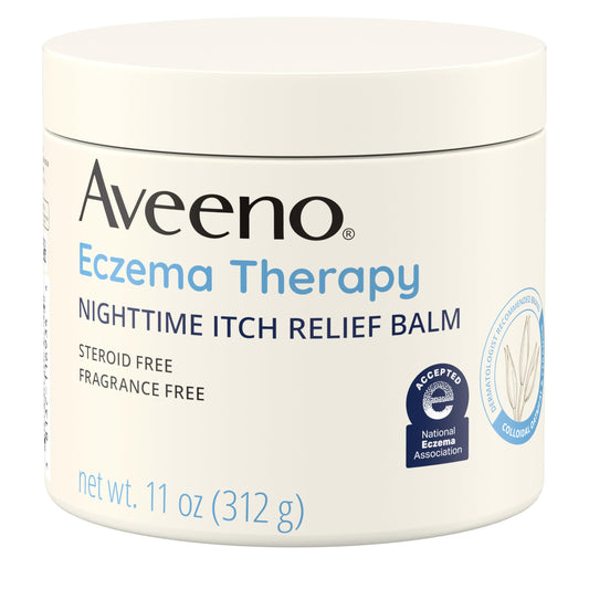 Aveeno Eczema Therapy Nighttime Itch Relief Balm, Eczema Cream for Body, Moisturizing Colloidal Oatmeal & Ceramide Formula, Fragrance, Soothing Dry Itchy Skin, 11 fl oz
