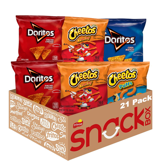 Frito-Lay Doritos & Cheetos Mix Variety Pack, Single Serve Snack Bags (Pack of 21)