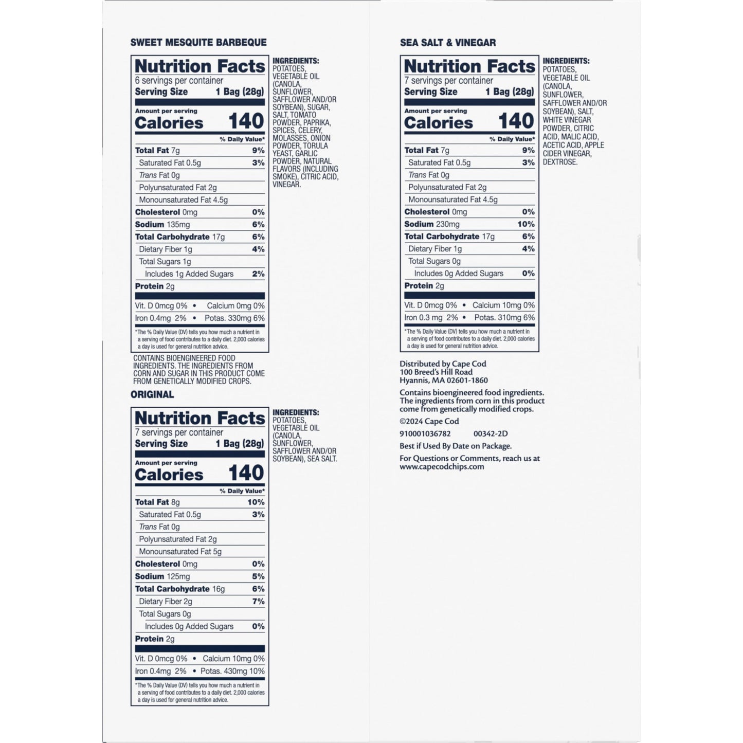 Cape Cod Variety Pack Chips, 20 Count 1 Oz