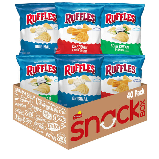 Ruffles Potato Chips Variety Pack, 40 Count